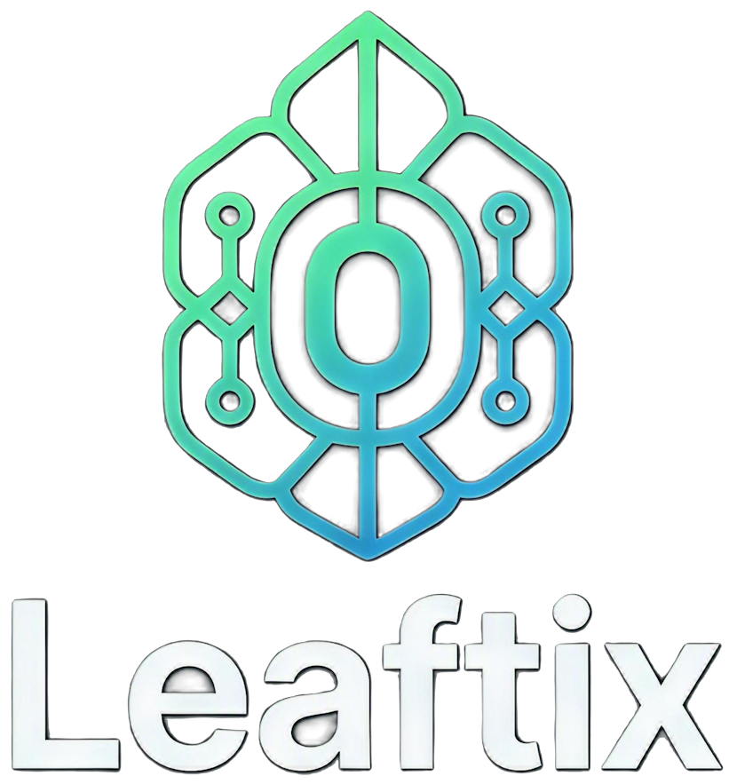 Leaftix Logo — Green leaf symbol representing sustainable agriculture technology